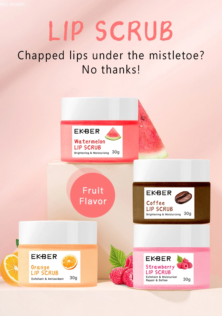 Lip Care Organic Lightening Exfoliator Nourishing Vegan Pink Strawberry Sugar Lip Scrub