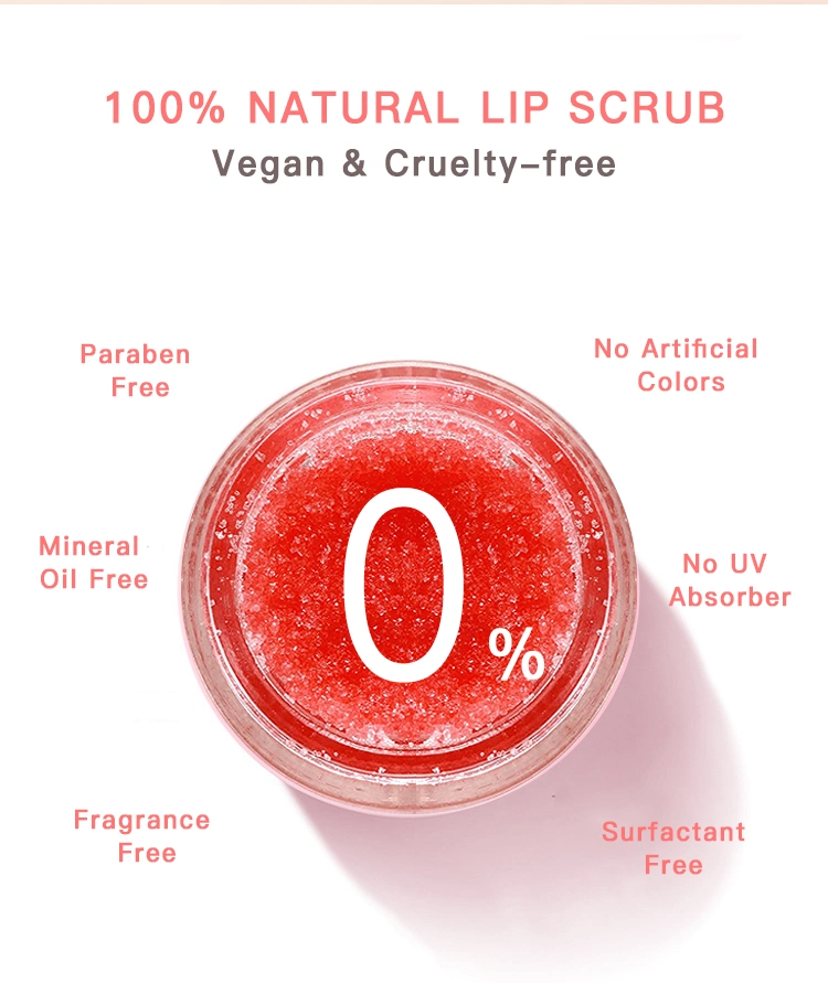 Lip Care Organic Lightening Exfoliator Nourishing Vegan Pink Strawberry Sugar Lip Scrub