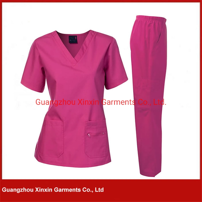 Cheap Wholesale Female New Style Fashionable Hospital Nurse Uniform Unisex Medical Scrub Suit Designs (H137)