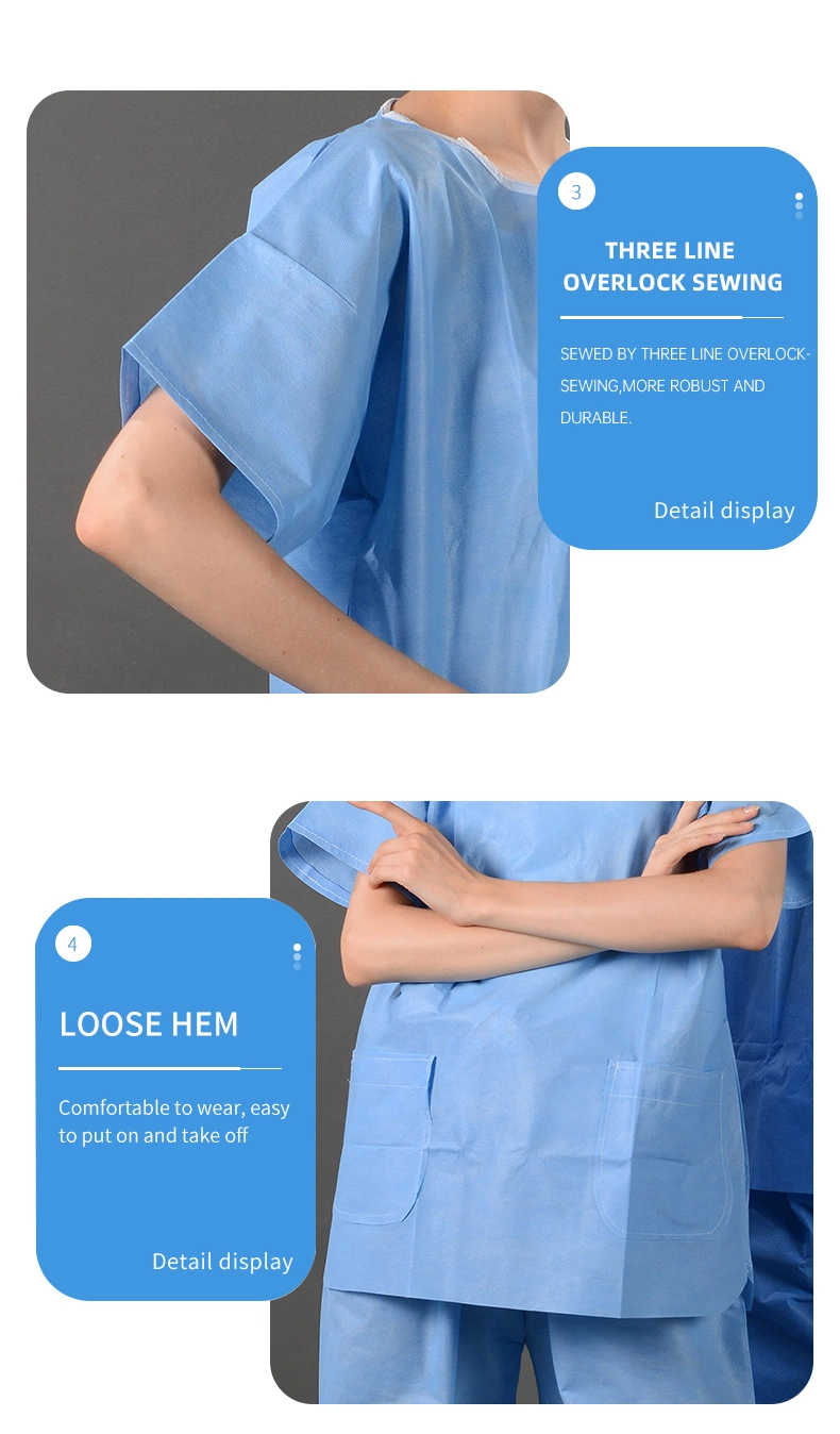 Hot 2021 Sell Hygienic Patient Gown/Scrub Suits Medical Consumable Hospital Uniform