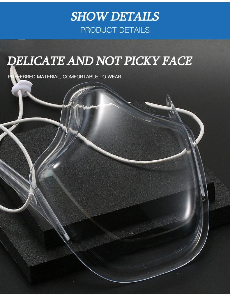 Transparent Mask Transparent Lip Mask Plastic Mask Pet Anti-Fog Mask Protective Mask Tvb Transparent