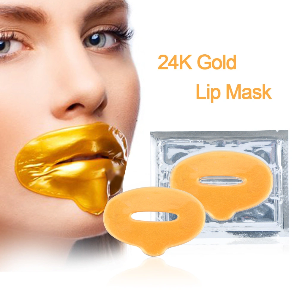 Hot Selling Smooth Tightening Moisturizing Collagen 24K Gold Lip Mask Oem