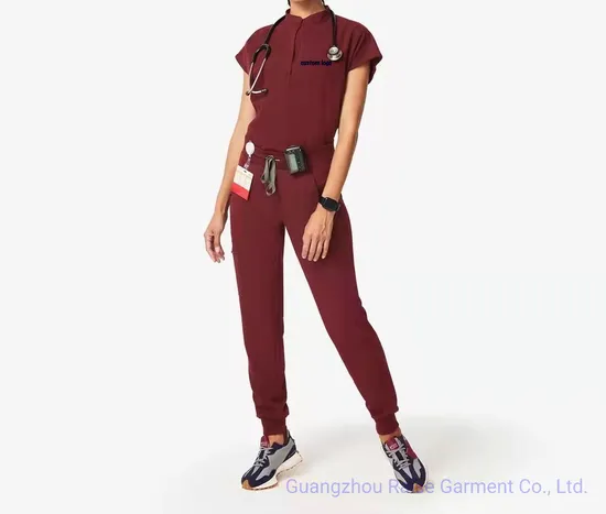 Custom 72%Polyester 21%Rayon 7%Spandex Stretch Wholesale Women Medical Scrubs 