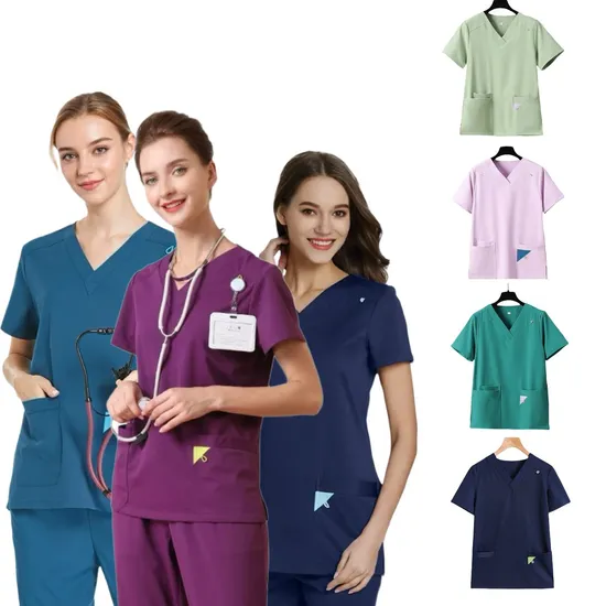 Quality OEM Scrub Uniform Set for Hospital Staff Medical Hospital Uniform Workwear Nurse Clothing Doctor Lab Coat 